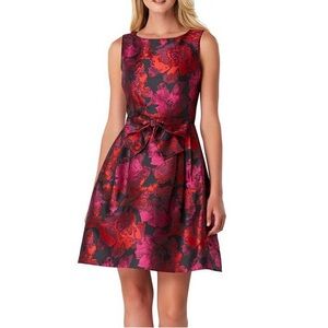 Tahari ASL jacquard floral front cocktail dress nwot